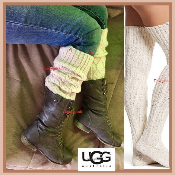 UGG Cable Knit Over The Knee Socks Thigh High OTK - Picture 7 of 8